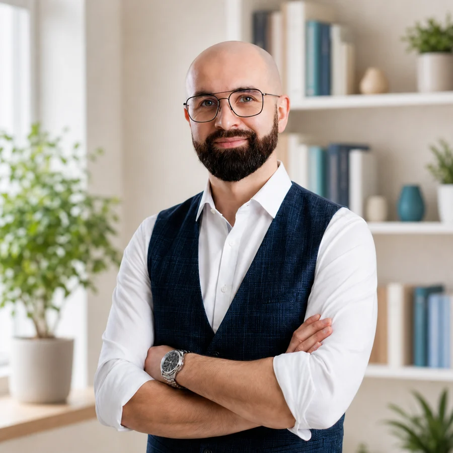 Mgr Łukasz Warchoł, psychoterapeuta prowadzący konsultacje integracji psychodelicznej